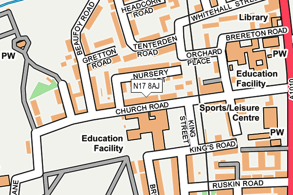 N17 8AJ map - OS OpenMap – Local (Ordnance Survey)