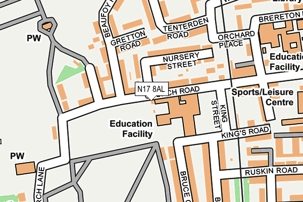 N17 8AL map - OS OpenMap – Local (Ordnance Survey)