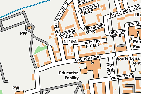 N17 8AN map - OS OpenMap – Local (Ordnance Survey)