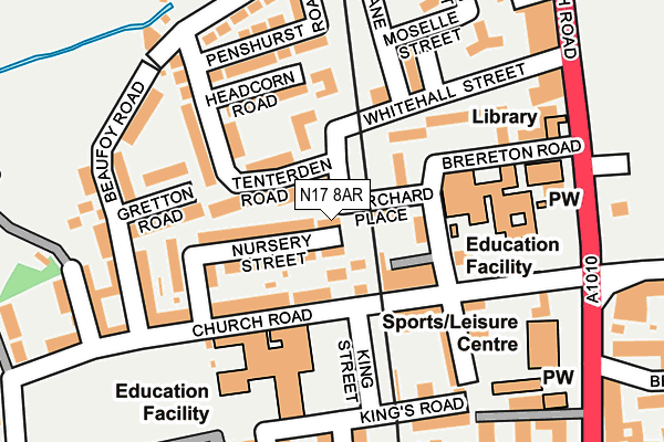 N17 8AR map - OS OpenMap – Local (Ordnance Survey)