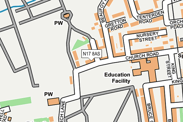 N17 8AS map - OS OpenMap – Local (Ordnance Survey)