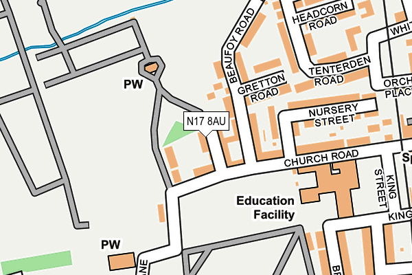 N17 8AU map - OS OpenMap – Local (Ordnance Survey)