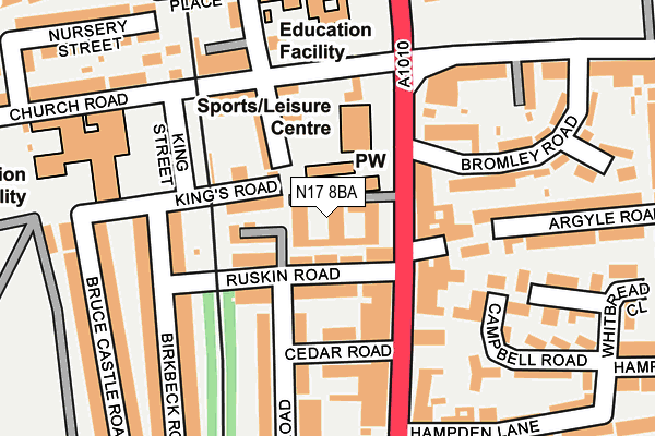 N17 8BA map - OS OpenMap – Local (Ordnance Survey)