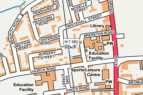 N17 8BG map - OS OpenMap – Local (Ordnance Survey)