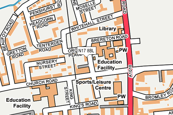 N17 8BL map - OS OpenMap – Local (Ordnance Survey)