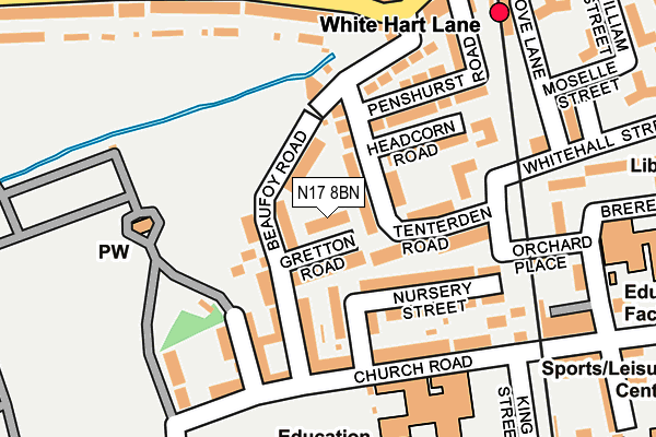 N17 8BN map - OS OpenMap – Local (Ordnance Survey)