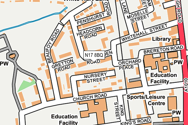 N17 8BQ map - OS OpenMap – Local (Ordnance Survey)