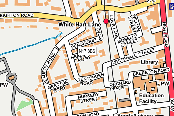 N17 8BS map - OS OpenMap – Local (Ordnance Survey)