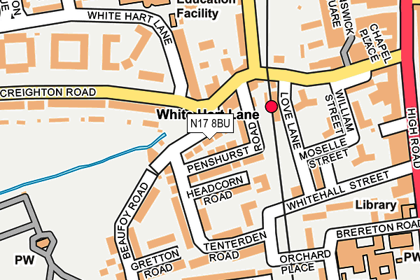 N17 8BU map - OS OpenMap – Local (Ordnance Survey)