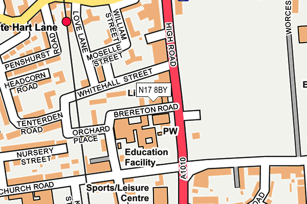 N17 8BY map - OS OpenMap – Local (Ordnance Survey)