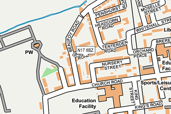 N17 8BZ map - OS OpenMap – Local (Ordnance Survey)