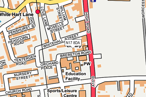 N17 8DA map - OS OpenMap – Local (Ordnance Survey)