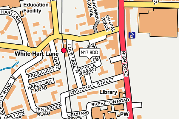 N17 8DD map - OS OpenMap – Local (Ordnance Survey)