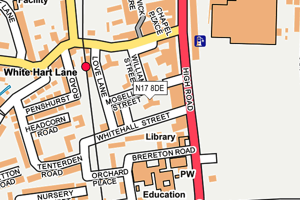 N17 8DE map - OS OpenMap – Local (Ordnance Survey)