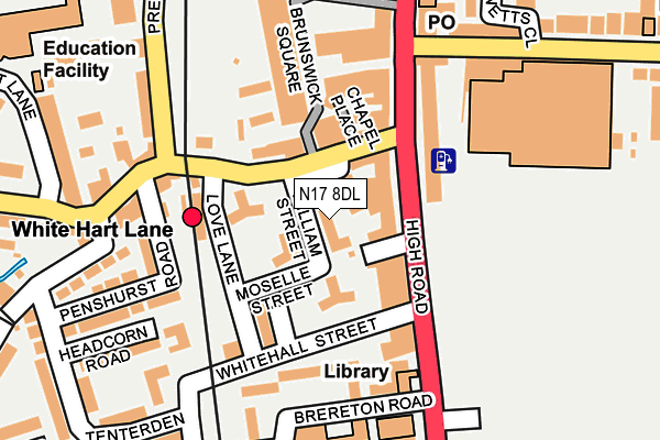 N17 8DL map - OS OpenMap – Local (Ordnance Survey)