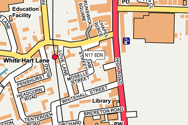 N17 8DN map - OS OpenMap – Local (Ordnance Survey)
