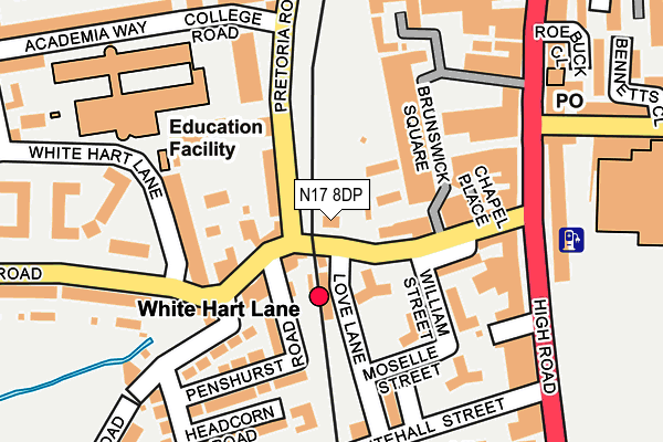 N17 8DP map - OS OpenMap – Local (Ordnance Survey)