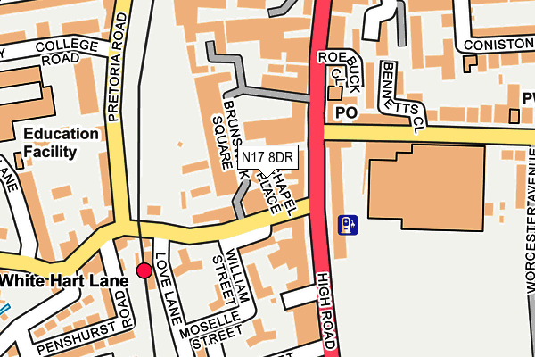 N17 8DR map - OS OpenMap – Local (Ordnance Survey)