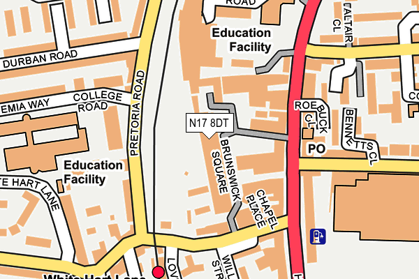 N17 8DT map - OS OpenMap – Local (Ordnance Survey)