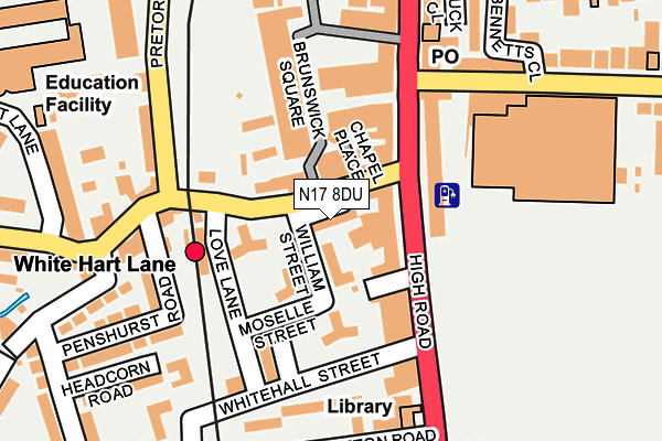 N17 8DU map - OS OpenMap – Local (Ordnance Survey)