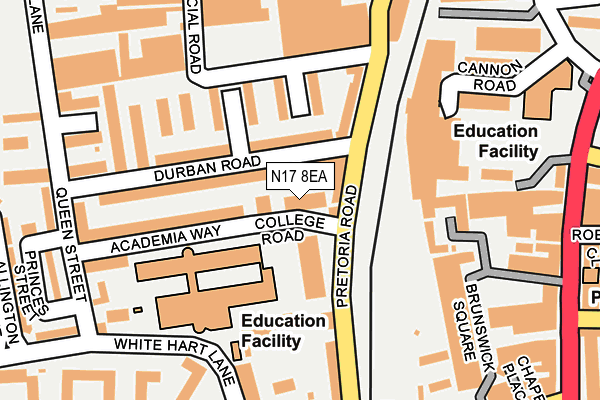 N17 8EA map - OS OpenMap – Local (Ordnance Survey)