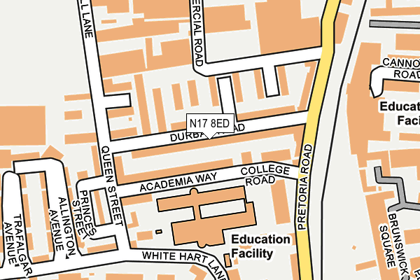 N17 8ED map - OS OpenMap – Local (Ordnance Survey)
