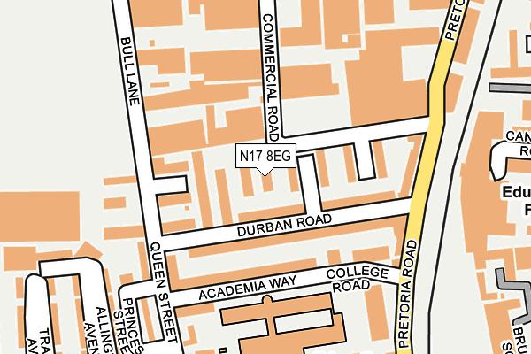 N17 8EG map - OS OpenMap – Local (Ordnance Survey)