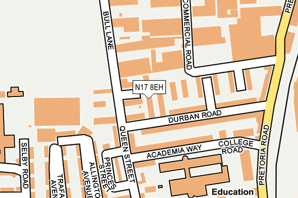 N17 8EH map - OS OpenMap – Local (Ordnance Survey)