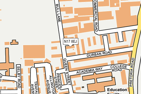 N17 8EJ map - OS OpenMap – Local (Ordnance Survey)