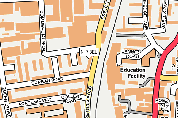 N17 8EL map - OS OpenMap – Local (Ordnance Survey)