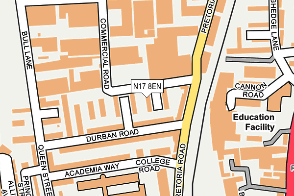N17 8EN map - OS OpenMap – Local (Ordnance Survey)