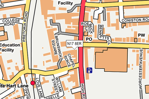 N17 8ER map - OS OpenMap – Local (Ordnance Survey)