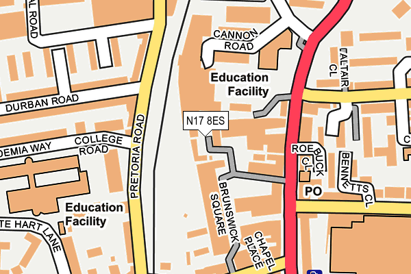 N17 8ES map - OS OpenMap – Local (Ordnance Survey)