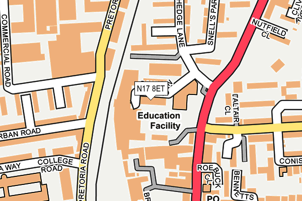 N17 8ET map - OS OpenMap – Local (Ordnance Survey)