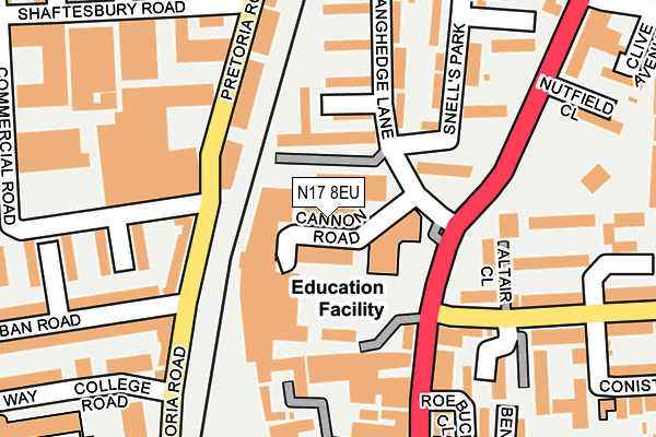 N17 8EU map - OS OpenMap – Local (Ordnance Survey)