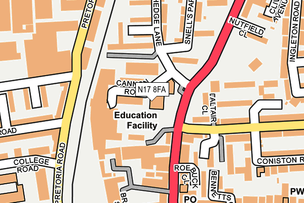 N17 8FA map - OS OpenMap – Local (Ordnance Survey)