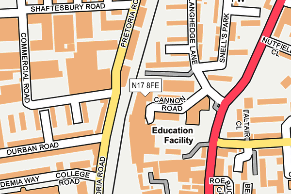 N17 8FE map - OS OpenMap – Local (Ordnance Survey)