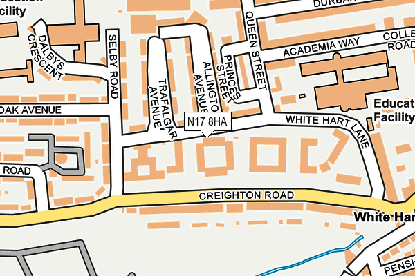 N17 8HA map - OS OpenMap – Local (Ordnance Survey)