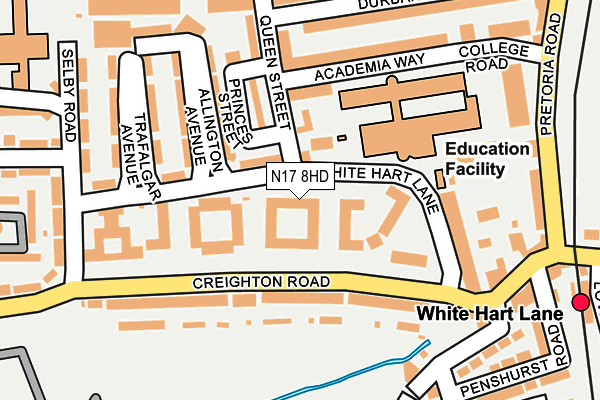 N17 8HD map - OS OpenMap – Local (Ordnance Survey)