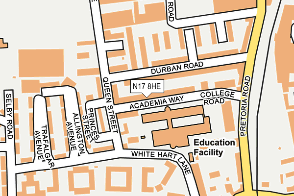 N17 8HE map - OS OpenMap – Local (Ordnance Survey)