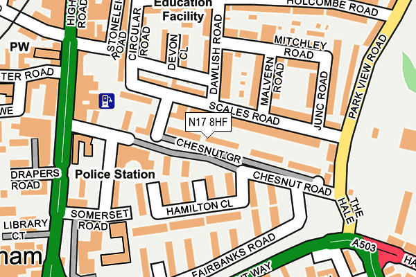 N17 8HF map - OS OpenMap – Local (Ordnance Survey)