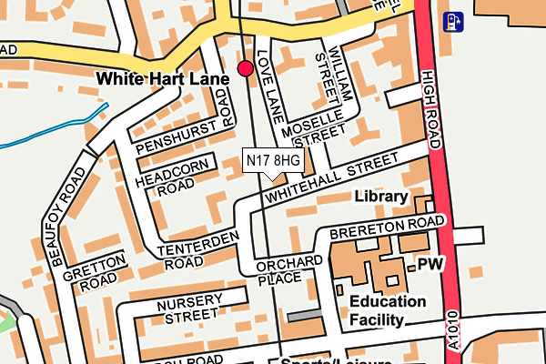 N17 8HG map - OS OpenMap – Local (Ordnance Survey)