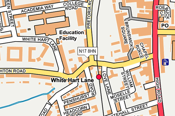 N17 8HN map - OS OpenMap – Local (Ordnance Survey)