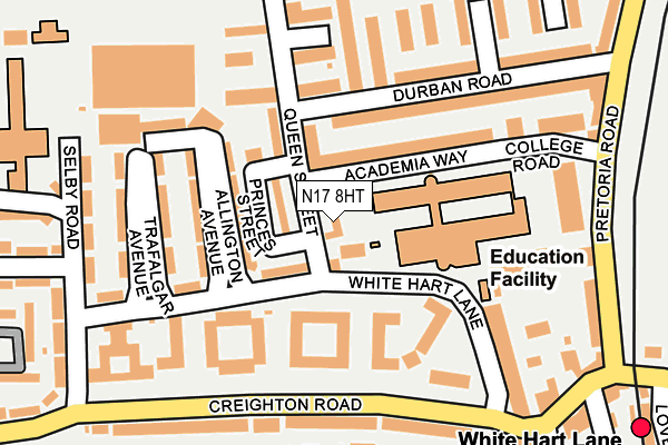 N17 8HT map - OS OpenMap – Local (Ordnance Survey)