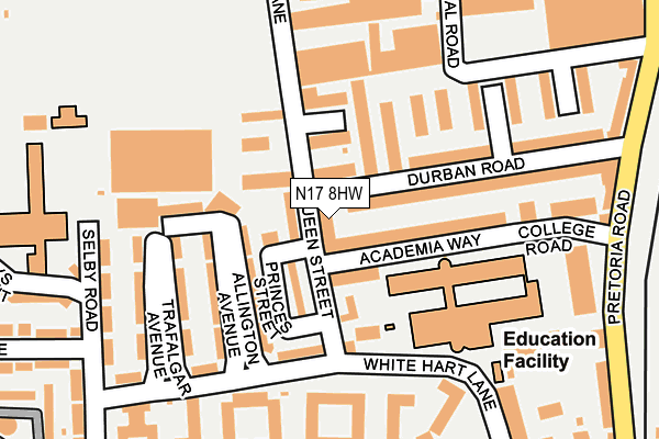 N17 8HW map - OS OpenMap – Local (Ordnance Survey)