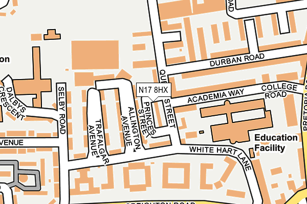 N17 8HX map - OS OpenMap – Local (Ordnance Survey)