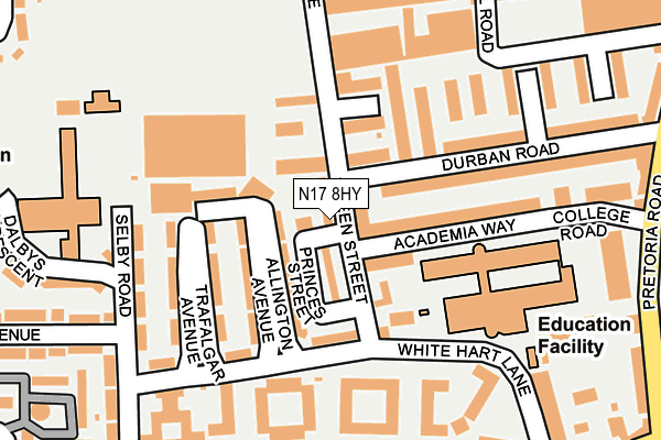 N17 8HY map - OS OpenMap – Local (Ordnance Survey)