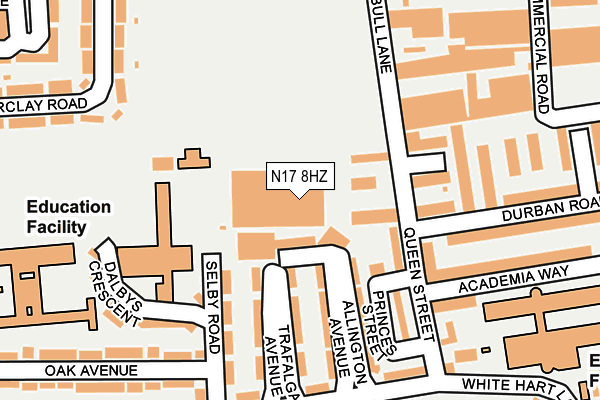 N17 8HZ map - OS OpenMap – Local (Ordnance Survey)