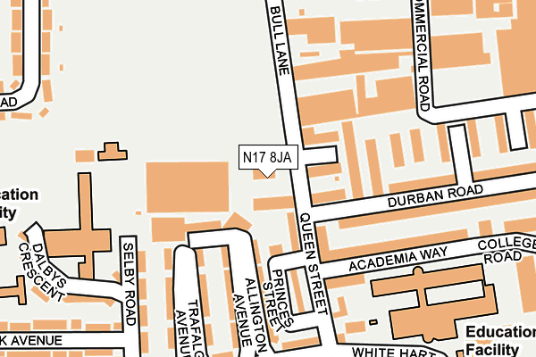 N17 8JA map - OS OpenMap – Local (Ordnance Survey)