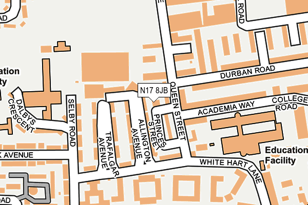 N17 8JB map - OS OpenMap – Local (Ordnance Survey)